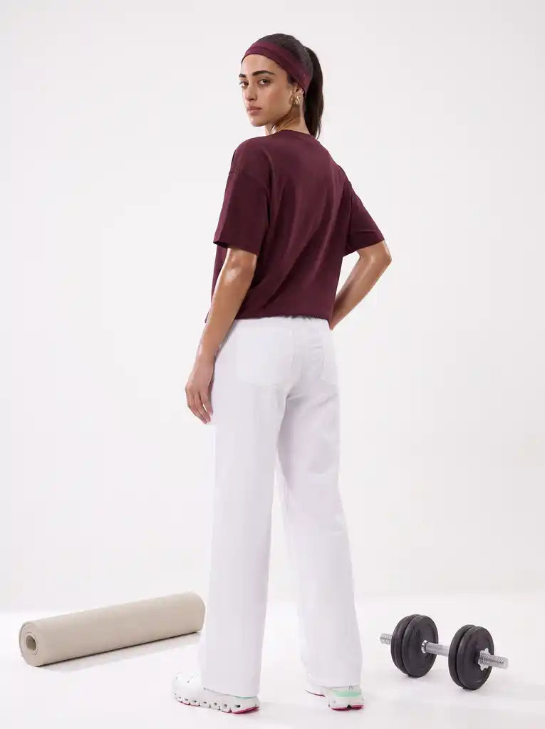Maroon Embroidered Short Sleeves Shirt